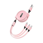 格_式 USB - Type-C + MicroUSB + Lightning 充_ケ_ブル (1.1m) ロ_ズゴ_ルド