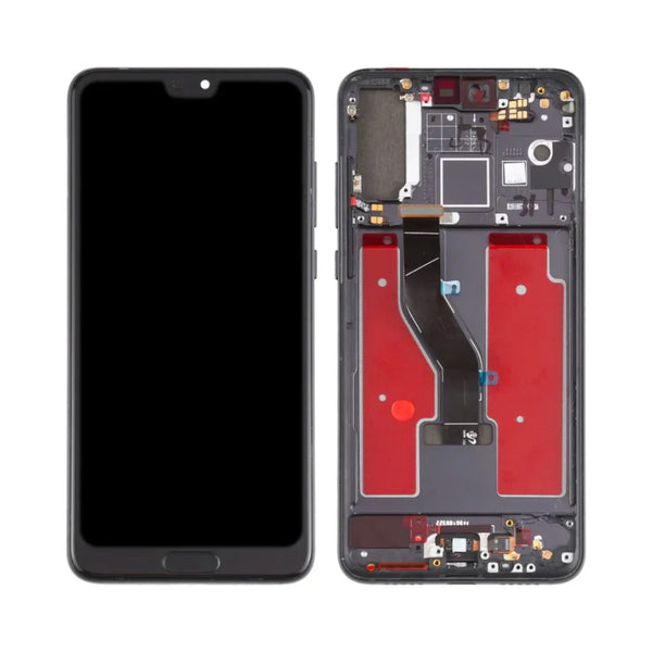 Layar Tutul Refurb Asli kanthi Bingkai kanggo Huawei P20 Pro Black