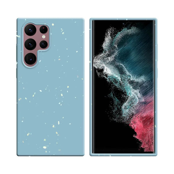 保_生分解性竹ケ_ス Samsung Galaxy S22 Ultra S908 ブル_