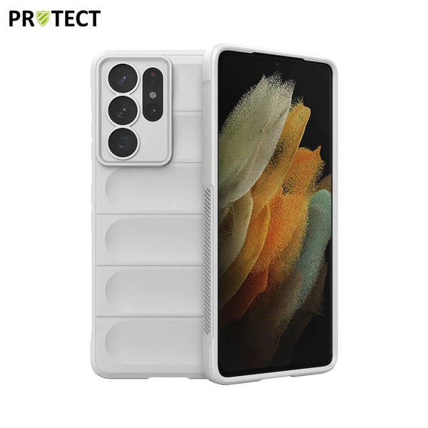 IX008 PROTECT Funda Protectora para Samsung Galaxy S21 Ultra 5G G998 Blanca
