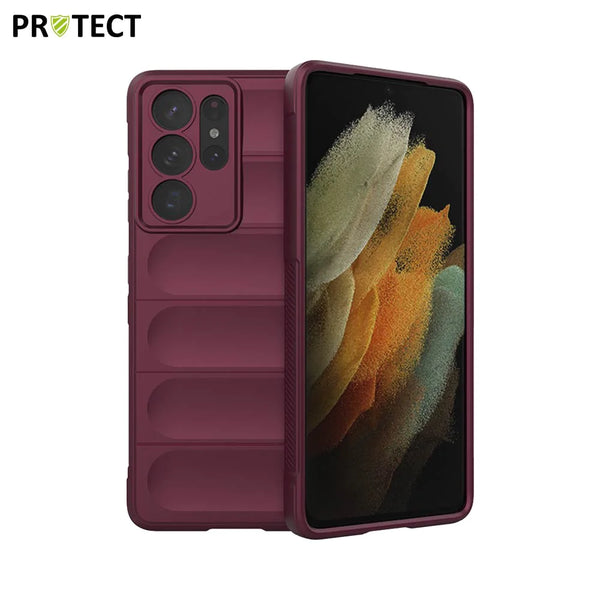 IX008 PROTECT Funda Protectora para Samsung Galaxy S21 Ultra 5G G998 Ciruela