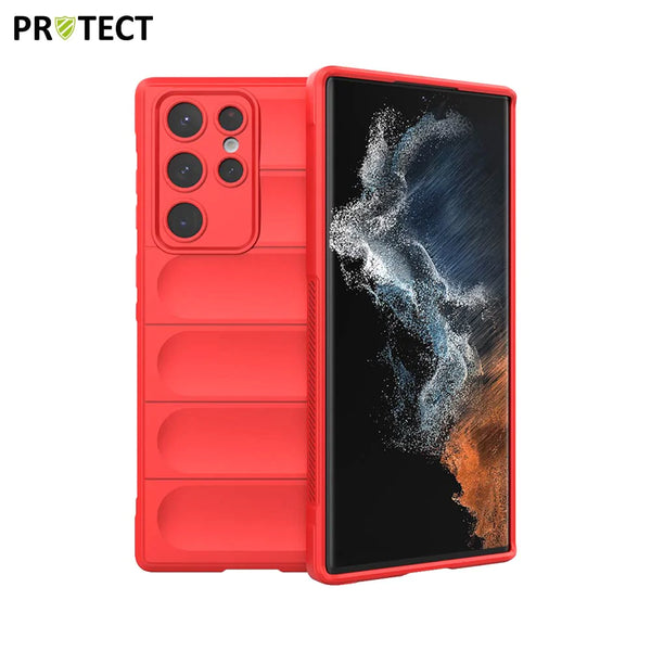 IX008 PROTECT Funda Protectora para Samsung Galaxy S22 Ultra S908 Roja