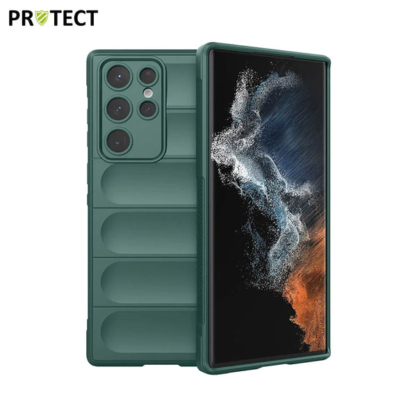 IX008 PROTECT Funda Protectora para Samsung Galaxy S22 Ultra S908 Verde Oscuro