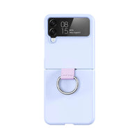 Funda Protectora para Samsung Galaxy Z Flip 4 5G F721 Z-FL2 con Anillo Morado