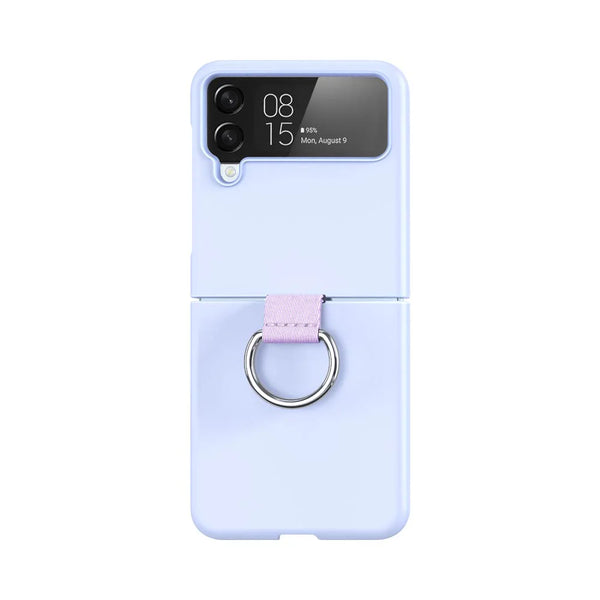 Funda Protectora para Samsung Galaxy Z Flip 4 5G F721 Z-FL2 con Anillo Morado