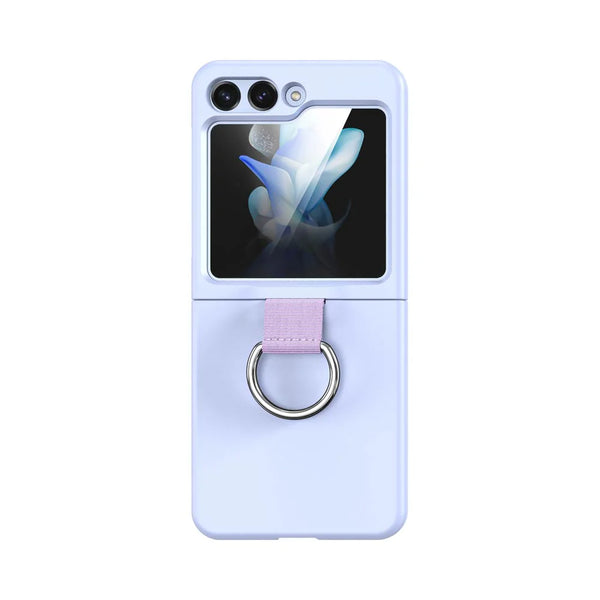 Funda Protectora para Samsung Galaxy Z Flip 5 5G F731 Z-FL2 con Anillo Morado