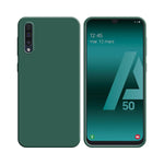 Funda de Silicona Compatible con Samsung Galaxy A30S A307, A50 A505 y A50S A507 Verde Oscuro
