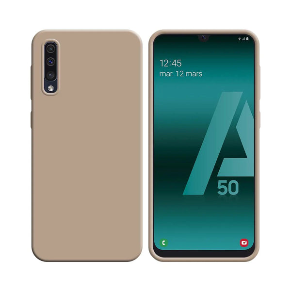 Funda de Silicona Compatible con Samsung Galaxy A30S A307, A50 A505 y A50S A507 Oro Rosa