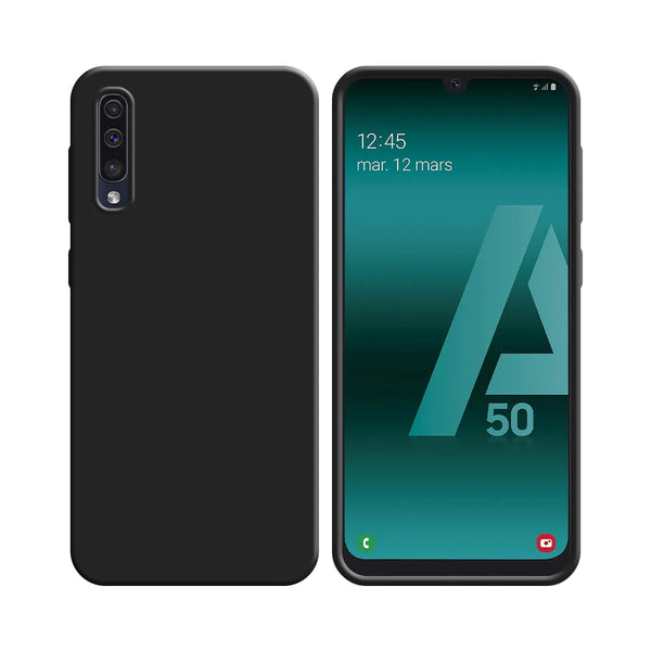 Funda de Silicona Compatible con Samsung Galaxy A30S A307, A50 A505 y A50S A507 Negra