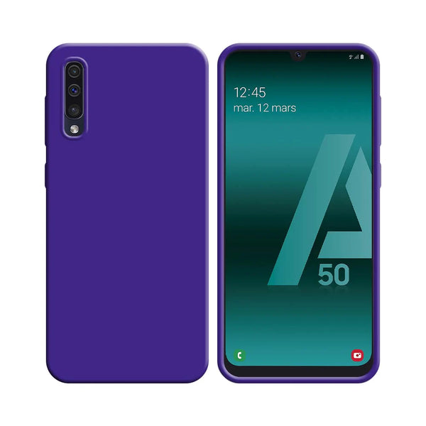 Funda de Silicona Compatible con Samsung Galaxy A30S A307, A50 A505 y A50S A507 Morada