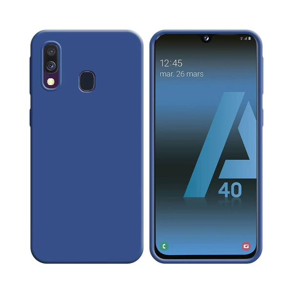 Funda de Silicona Compatible con Samsung Galaxy A40 A405 Azul Marino