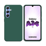 Funda de Silicona Compatible con Samsung Galaxy A34 5G A346 Verde Oscuro