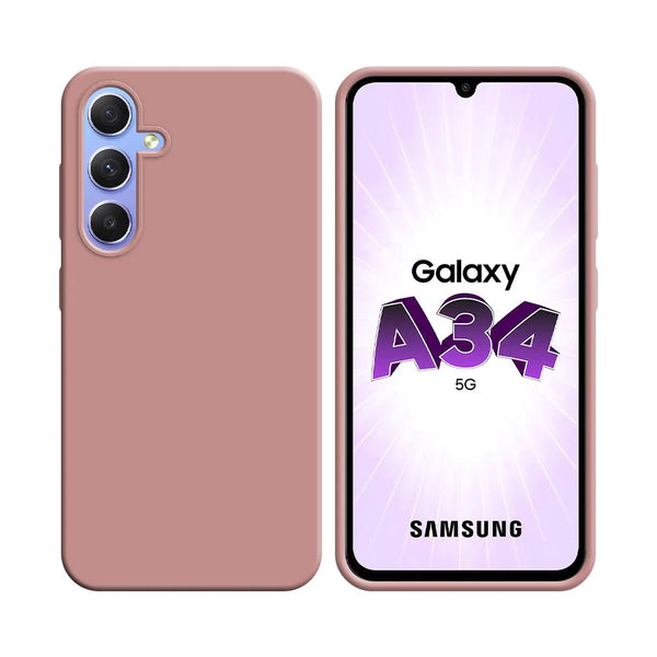 Funda Silicona Compatible con Samsung Galaxy A34 5G A346 Rosa