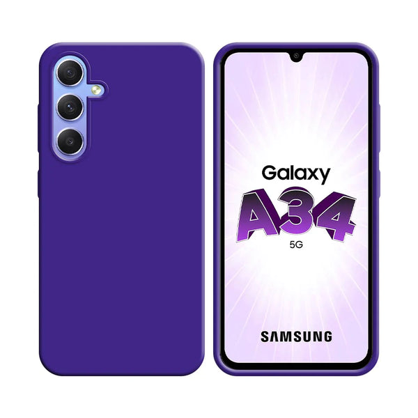 Funda de Silicona Compatible con Samsung Galaxy A34 5G A346 Morada