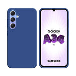 Funda de Silicona Compatible con Samsung Galaxy A34 5G A346 Azul Marino