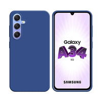 Funda de Silicona Compatible con Samsung Galaxy A34 5G A346 Azul Marino