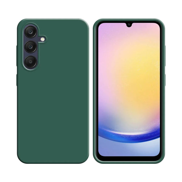 Funda de Silicona Compatible con Samsung Galaxy A25 5G A256 Verde Oscuro