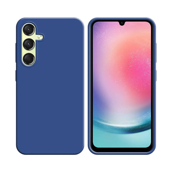 Funda de Silicona Compatible con Samsung Galaxy A24 4G A245 Azul Marino