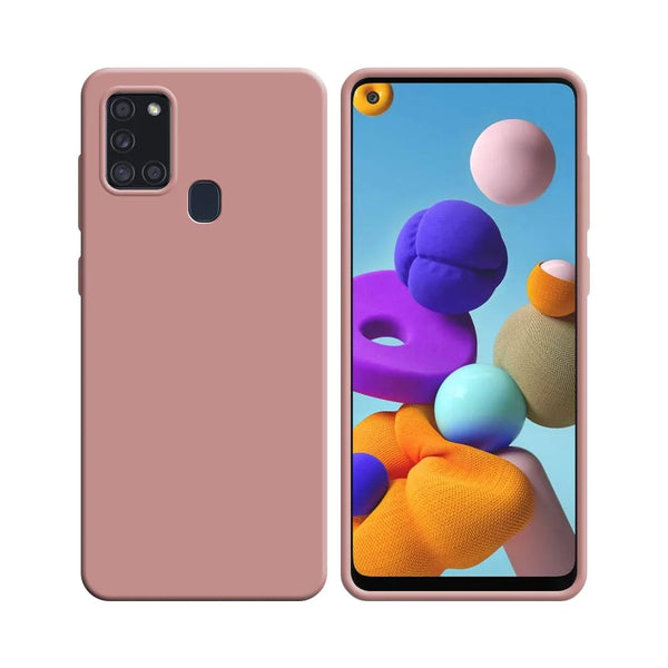 Funda de Silicona Compatible con Samsung Galaxy A21S A217F Rosa