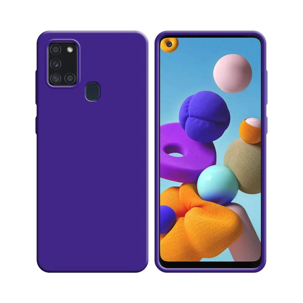 Funda de Silicona Compatible con Samsung Galaxy A21S A217F Morada