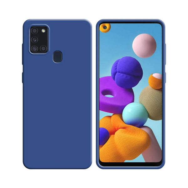 Funda de Silicona Compatible con Samsung Galaxy A21S A217F Azul Marino