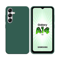 Funda de Silicona Compatible con Samsung Galaxy A14 5G A146P y A14 4G A145 Verde Oscuro