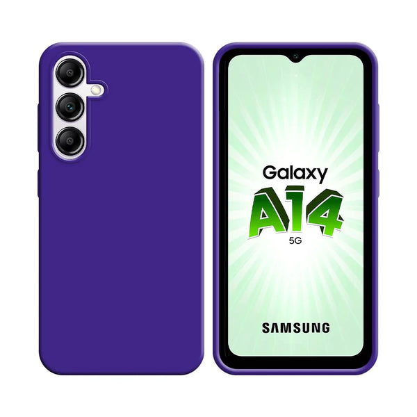 Funda de Silicona Compatible con Samsung Galaxy A14 5G A146P y A14 4G A145 Morada