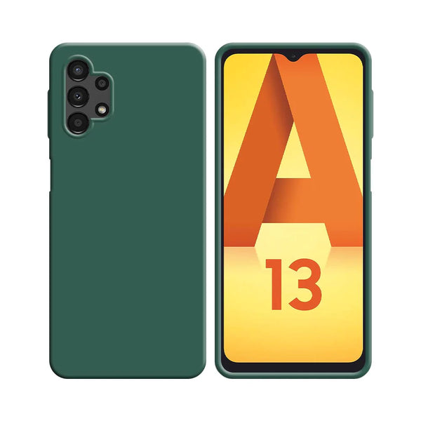 Funda de Silicona Compatible con Samsung Galaxy A13 4G A135 Verde Oscuro