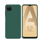 Funda de Silicona Compatible con Samsung Galaxy A12 A125 y M12 M127 Verde Oscuro