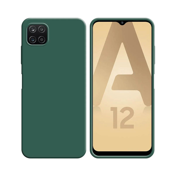 Funda de Silicona Compatible con Samsung Galaxy A12 A125 y M12 M127 Verde Oscuro