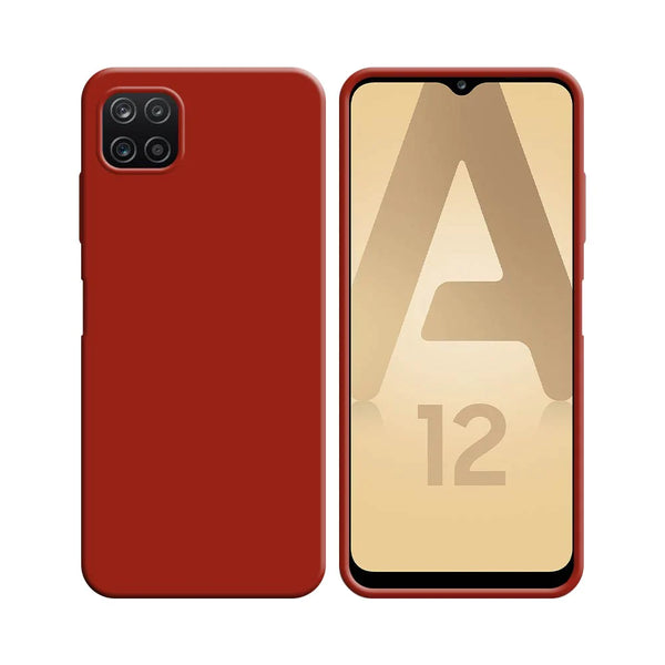 Funda de Silicona Compatible con Samsung Galaxy A12 A125 y M12 M127 Roja
