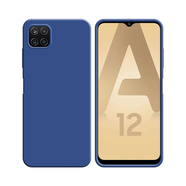 Funda de Silicona Compatible con Samsung Galaxy A12 A125 y M12 M127 Azul Marino