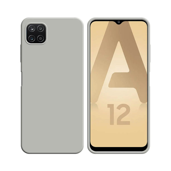 Funda de Silicona Compatible con Samsung Galaxy A12 A125 y M12 M127 Blanca