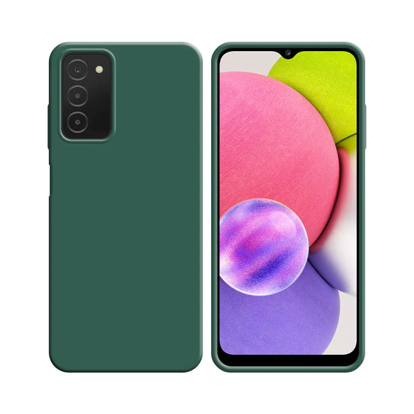 Funda de Silicona Compatible con Samsung Galaxy A03s A037 Verde Oscuro