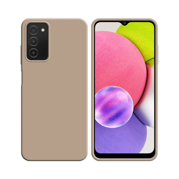 Funda de Silicona Compatible con Samsung Galaxy A03s A037 Oro Rosa