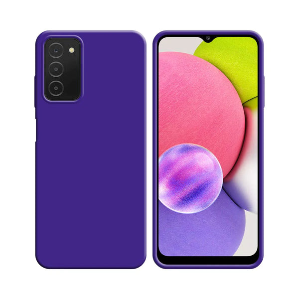Funda de Silicona Compatible con Samsung Galaxy A03s A037 Morada