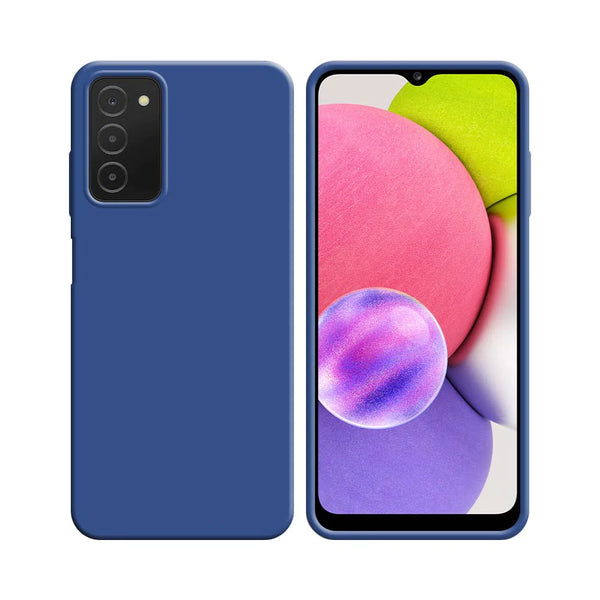 Funda de Silicona Compatible con Samsung Galaxy A03s A037 Azul Marino