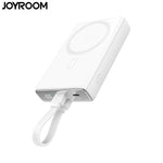 外部バッテリ_ 磁_ワイヤレスパワ_バンク JOYROOM JR-PBM01 10000mAh 20W (Lightning - Type-C ケ_ブル付き) ホワイト
