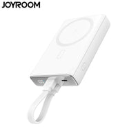 外部バッテリ_ 磁_ワイヤレスパワ_バンク JOYROOM JR-PBM01 10000mAh 20W (Lightning - Type-C ケ_ブル付き) ホワイト