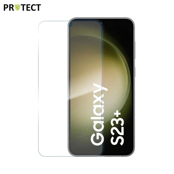 PROTEKSI Kaca Tempered Klasik kanggo Samsung Galaxy S23 Plus 5G S916 Transparan