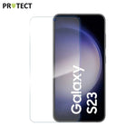 PROTEKSI Kaca Tempered Klasik kanggo Samsung Galaxy S23 5G S911 Transparan