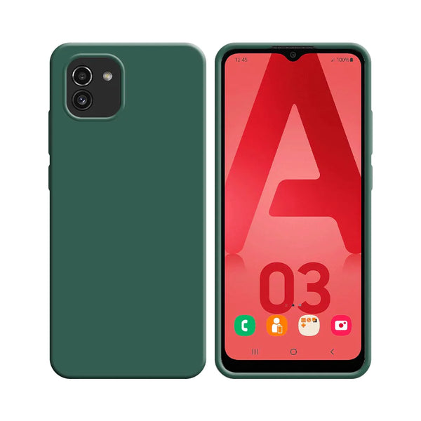 Funda de Silicona Compatible con Samsung Galaxy A03 A035F Verde Oscuro