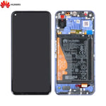Bloc _cran Complet avec Ch_ssis et Batterie Original pour Huawei Nova 5T pour Honor 20 02352SMQ 02352TNQ Bleu