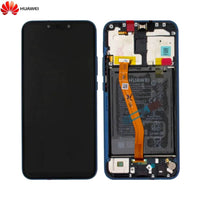 Blok Layar Lengkap kanthi Bingkai lan Baterei Asli kanggo Huawei Mate 20 Lite 02352DKM 02352GTT Biru