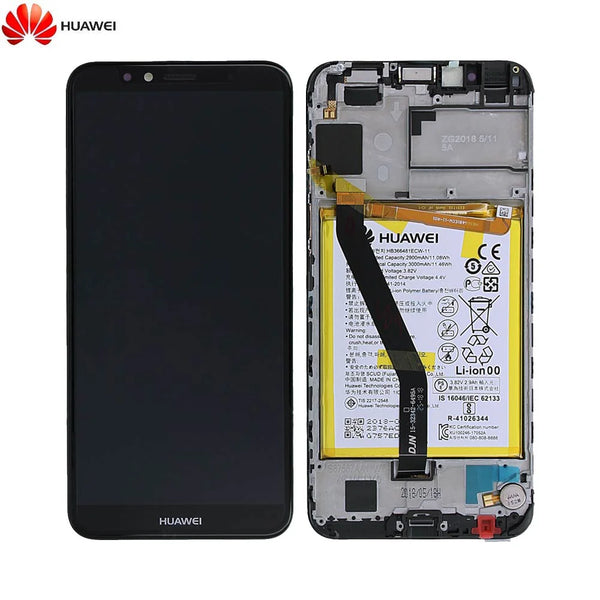 Bloc _cran Complet avec Ch_ssis et Batterie Original pour Huawei Y6 2018 02351WLJ Noir