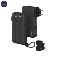 外部バッテリ_ パワ_バンク Wiwu JC-23C 3 in 1 10000mAh (米国 + 英国 + EU) 22.5W ブラック