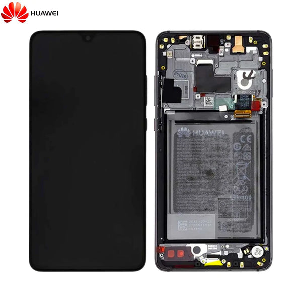 Komplette Bildschirmbaugruppe mit Rahmen und Akku Original Huawei Mate 20 02352ETG Schwarz
