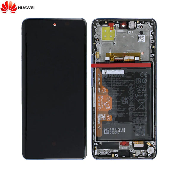 Gruppo schermo completo con telaio e batteria originale Huawei Nova 9 02354NUF Starry Blue