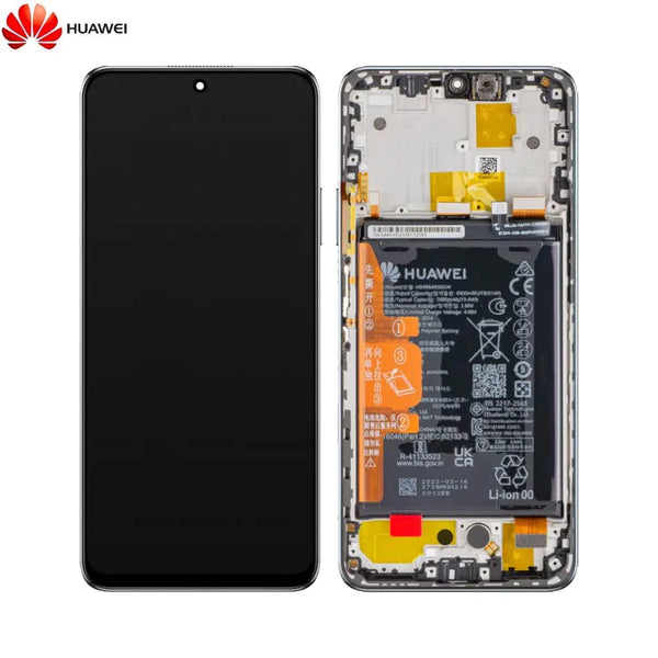 Komplette Bildschirmbaugruppe mit Rahmen und Akku Original Huawei Nova Y90 02355ARF Mitternachtsschwarz