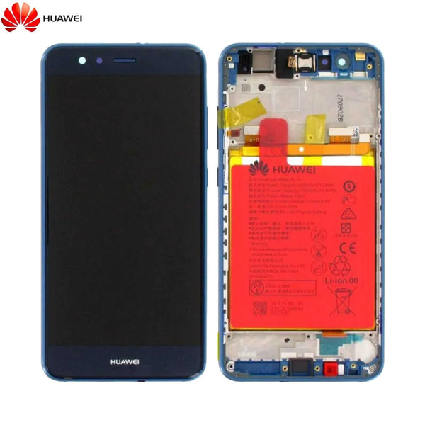 Kompletter Bildschirmblock mit Rahmen und Akku Original Huawei P10 Lite 02351FSL Blau